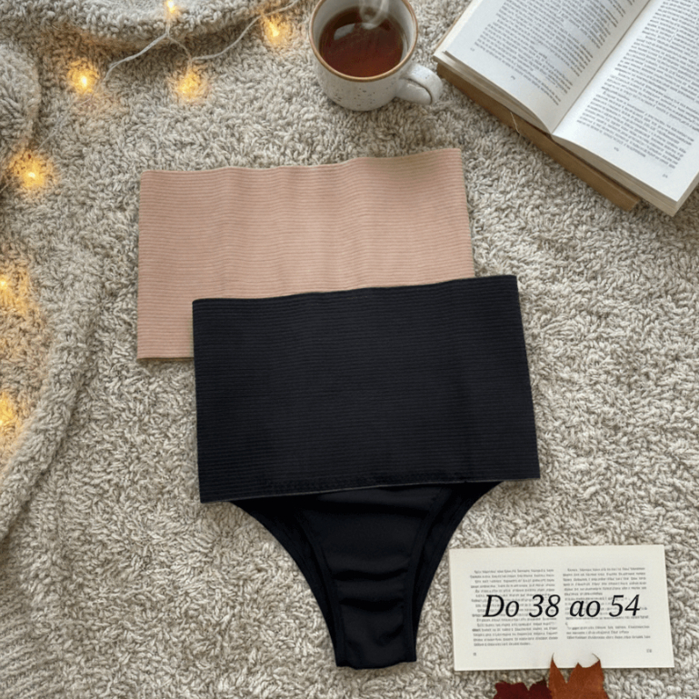 Kit 2 Cinta Modeladora Galena Calcinha Modeladora Plus Size Pós Parto Maternidade