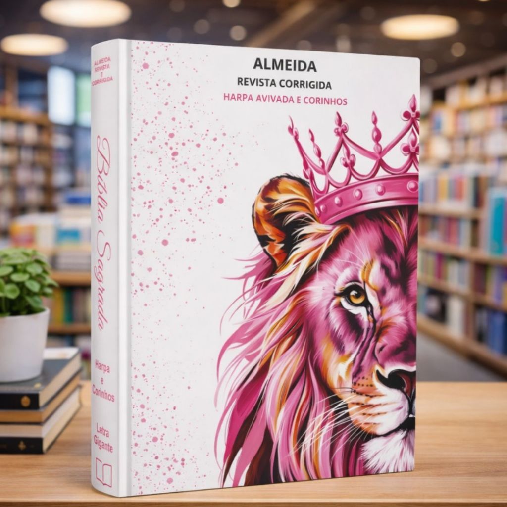 Bíblia Sagrada Feminina | Letra Maior | Harpa & Corinhos | Brochura | RC | Leão Rosa em Oferta na Shopee