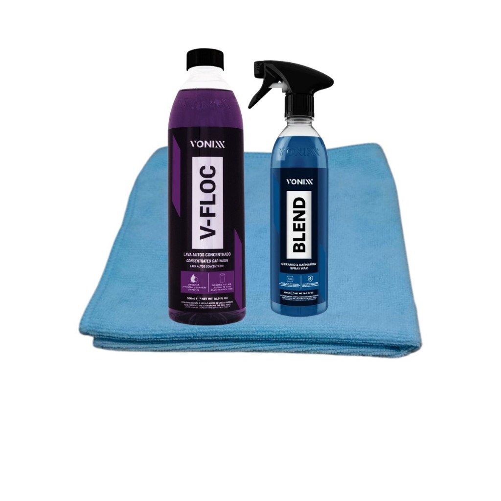 Lavagem Automotiva VFloc Blend Pano Microfibra Shampoo Kit em Oferta na Shopee
