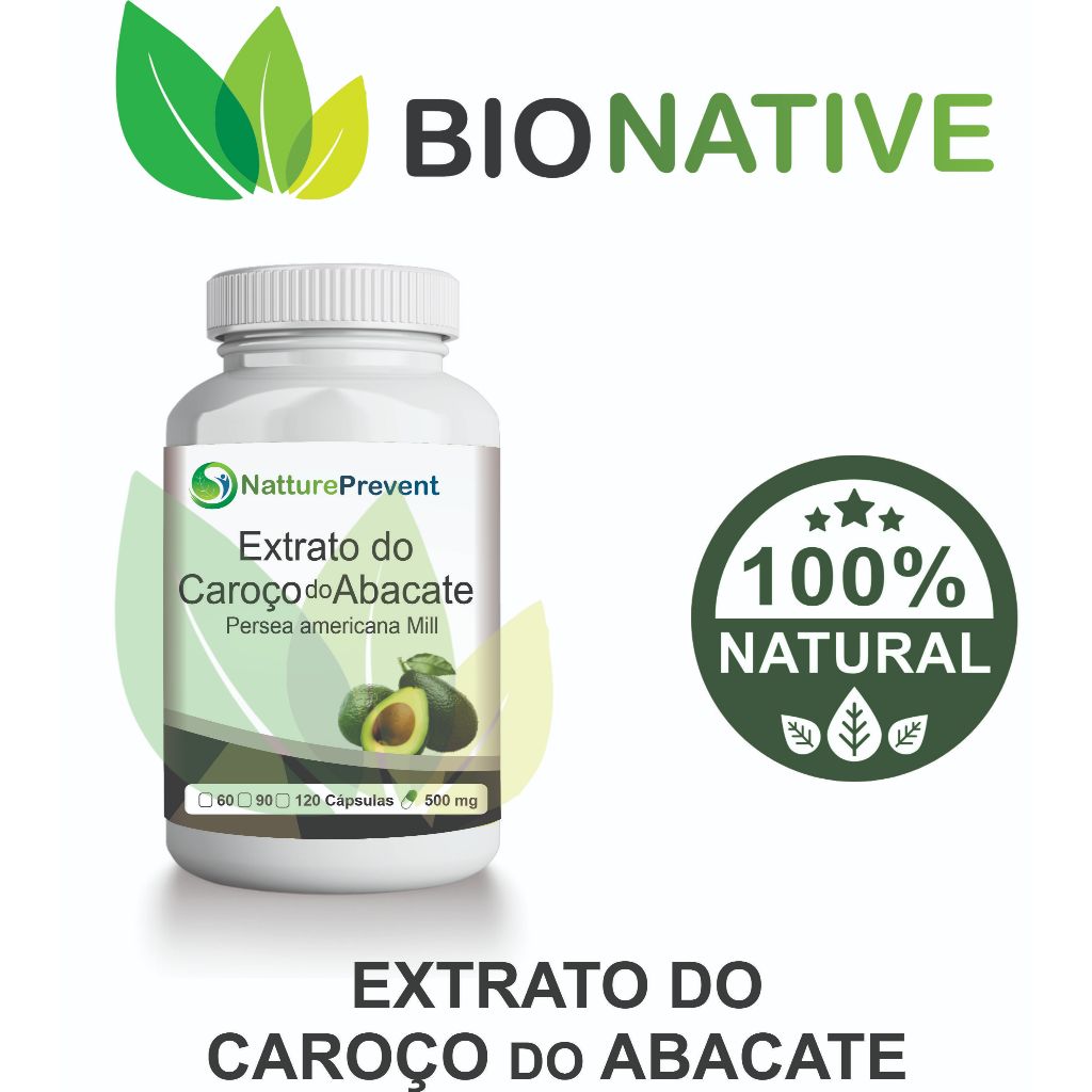 Abacate EarthEssence AbaLife Caroço 500mg 60 / 90 / 120 Cápsulas - Suplemento Alimentar - BIONATIVE