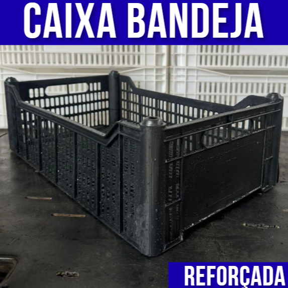 Caixa Empilhável Bandeja Plástica Vazada para Frutas Organizadora