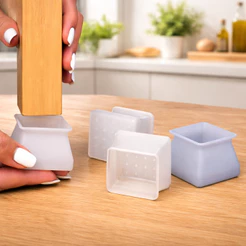 4 a 32 Protetor Pé de Cadeira Silicone Antirrisco Antirruído Para Mesa e Móveis Piso Madeira Porcelanato