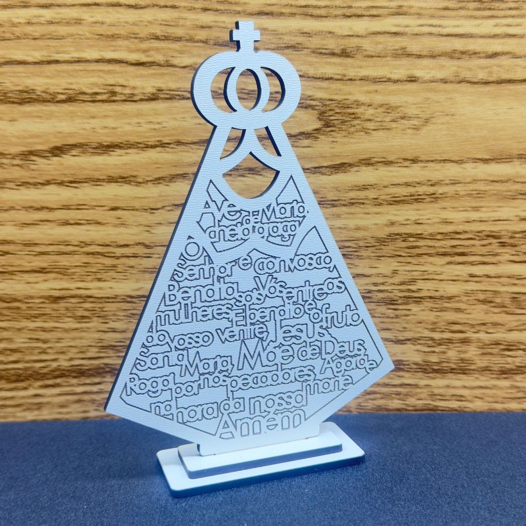 Kit Lembrancinha Nossa Senhora em MDF com Oração Ave Maria Personalizada Religiosa Personalizado MDF