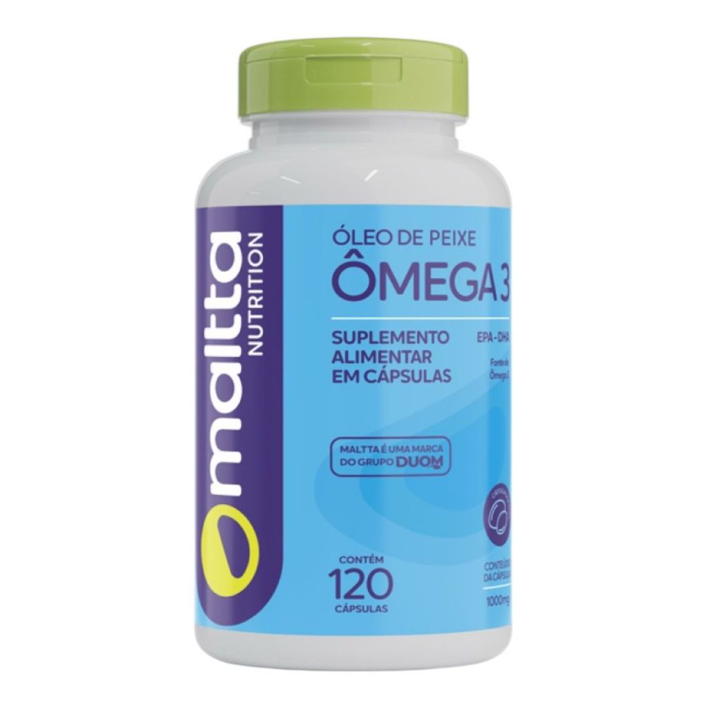 Ômega 3 1000mg - Óleo de Peixe 120 cápsulas Malta Nutrition