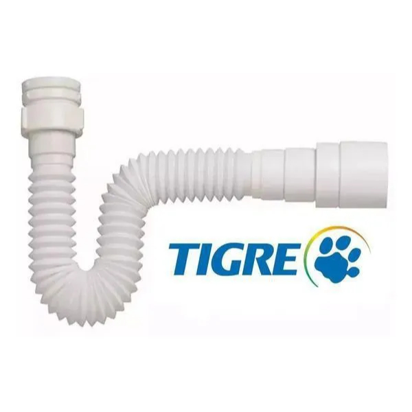 Sifão Universal Sanfonado Flexível 66cm Branco Tigre