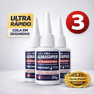 Cola Instantânea Kit Até 3 Almasuper 20g | Bico de Precisão | Secagem Rápida | Super Bonder em Oferta na Shopee
