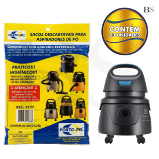 Kit 3 Sacos para Aspirador De Pó Electrolux Flex 1400 Awd01 Aqp20 A10 Smart GT3000 (2177) em Oferta na Shopee