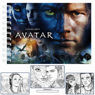 Livro de Colorir Filme Avatar Capa Dura 50 Folhas 180g + Acetato em Oferta na Shopee