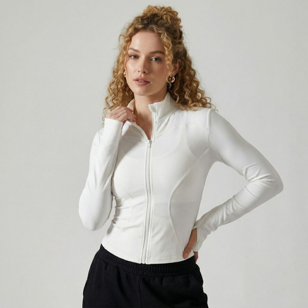 Jaquetinha Fitness Feminina Dry Fit Proteçao UV com Dedeiras Casaquinho Academia Treino Corrida em Oferta na Shopee