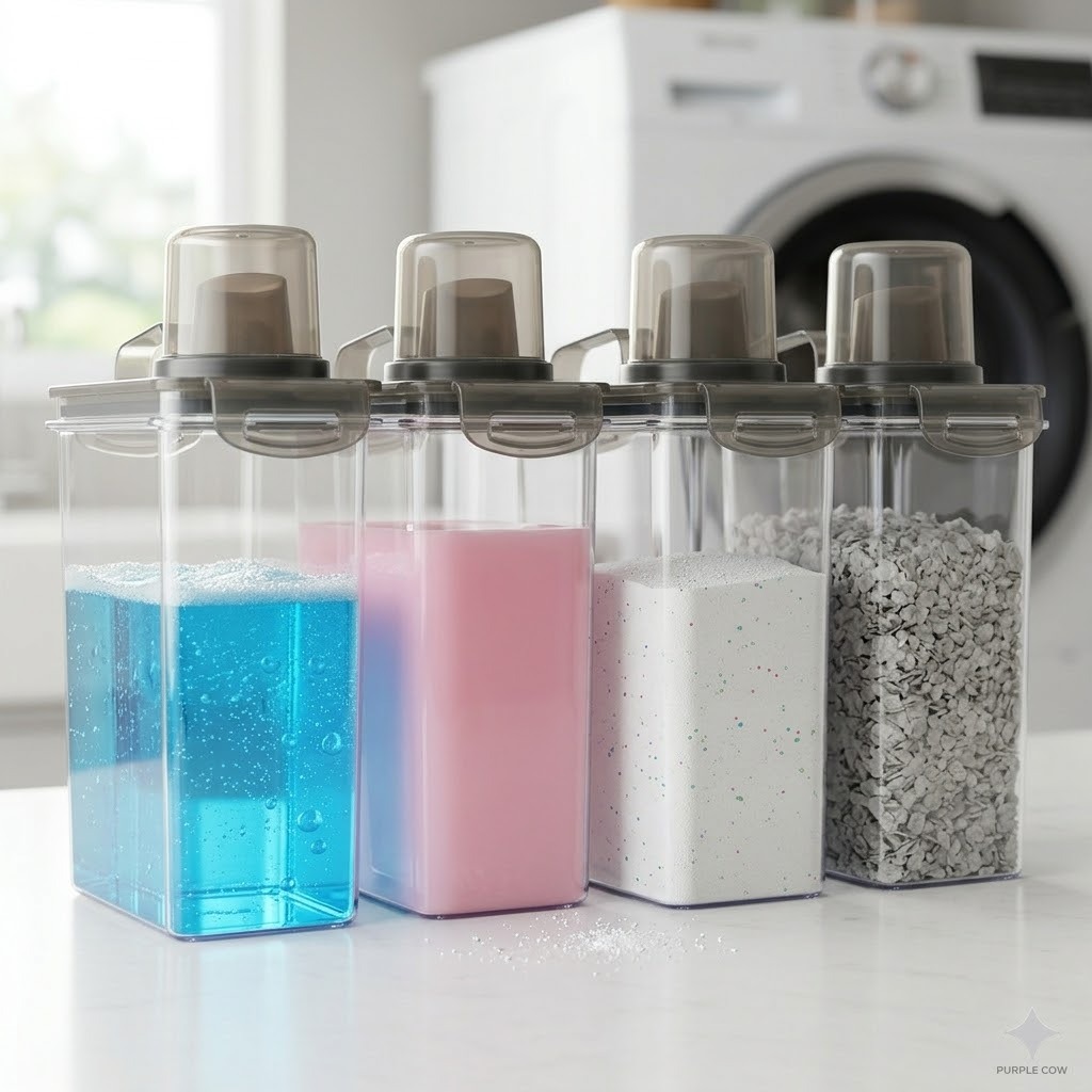 Porta Sabão Amaciante Lavanderia Potes Dispenser Condimentos Cozinha 3L com Bico Dosador 1 ou 4 Unid em Oferta na Shopee