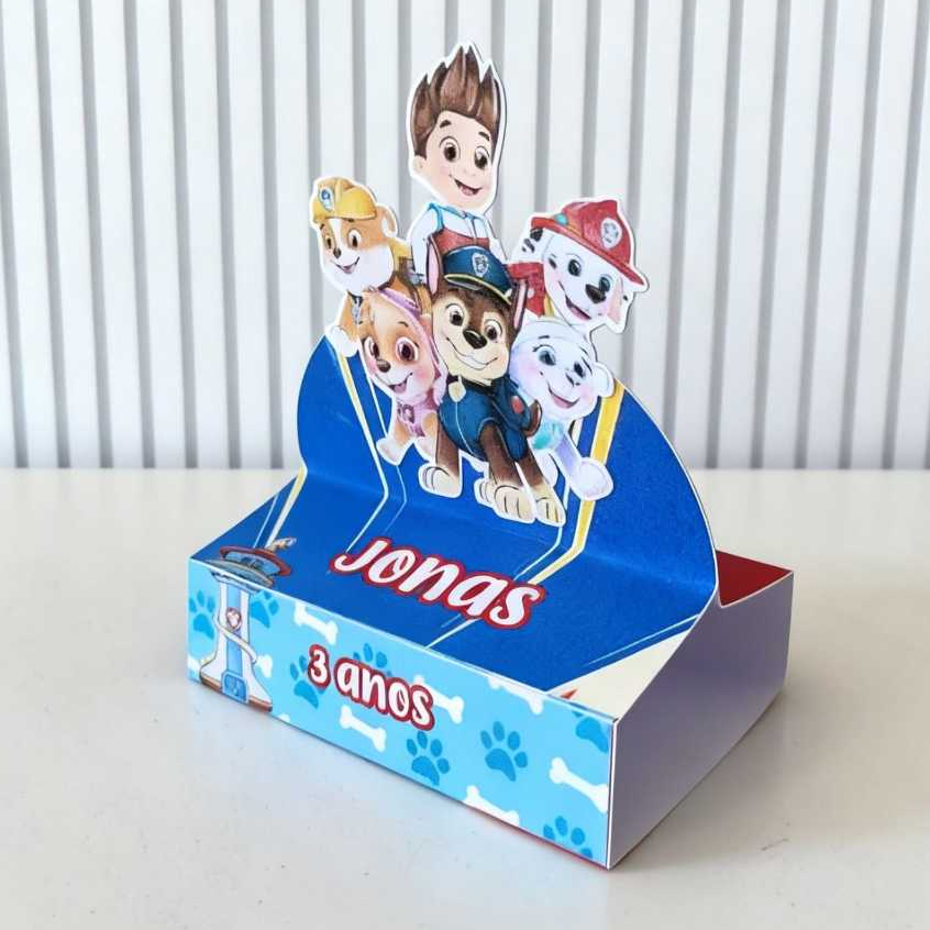 Porta bis personalizado Patrulha canina, lembrancinha patrulha canina, caixinha para festa infantil.