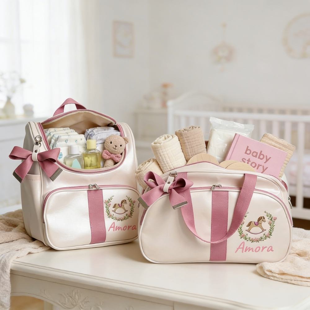 Kit Bolsa Feminina Maternidade Impermeável Térmico Conforto Gestante Pós Parto Bebê Menina Menino