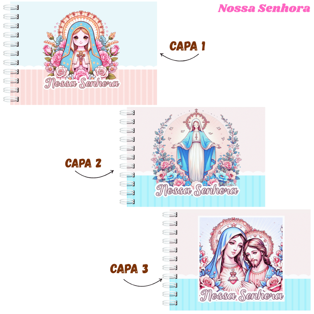 Livro de Colorir Nossa Senhora Capa Dura A5 50 Folhas Grossas + Acetato