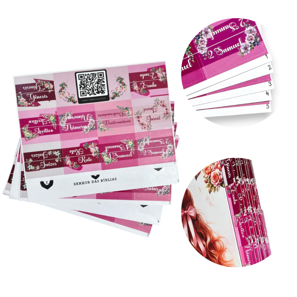 Índice Abas Adesivas Para Bíblia - Florida Feminina Índice Marcador