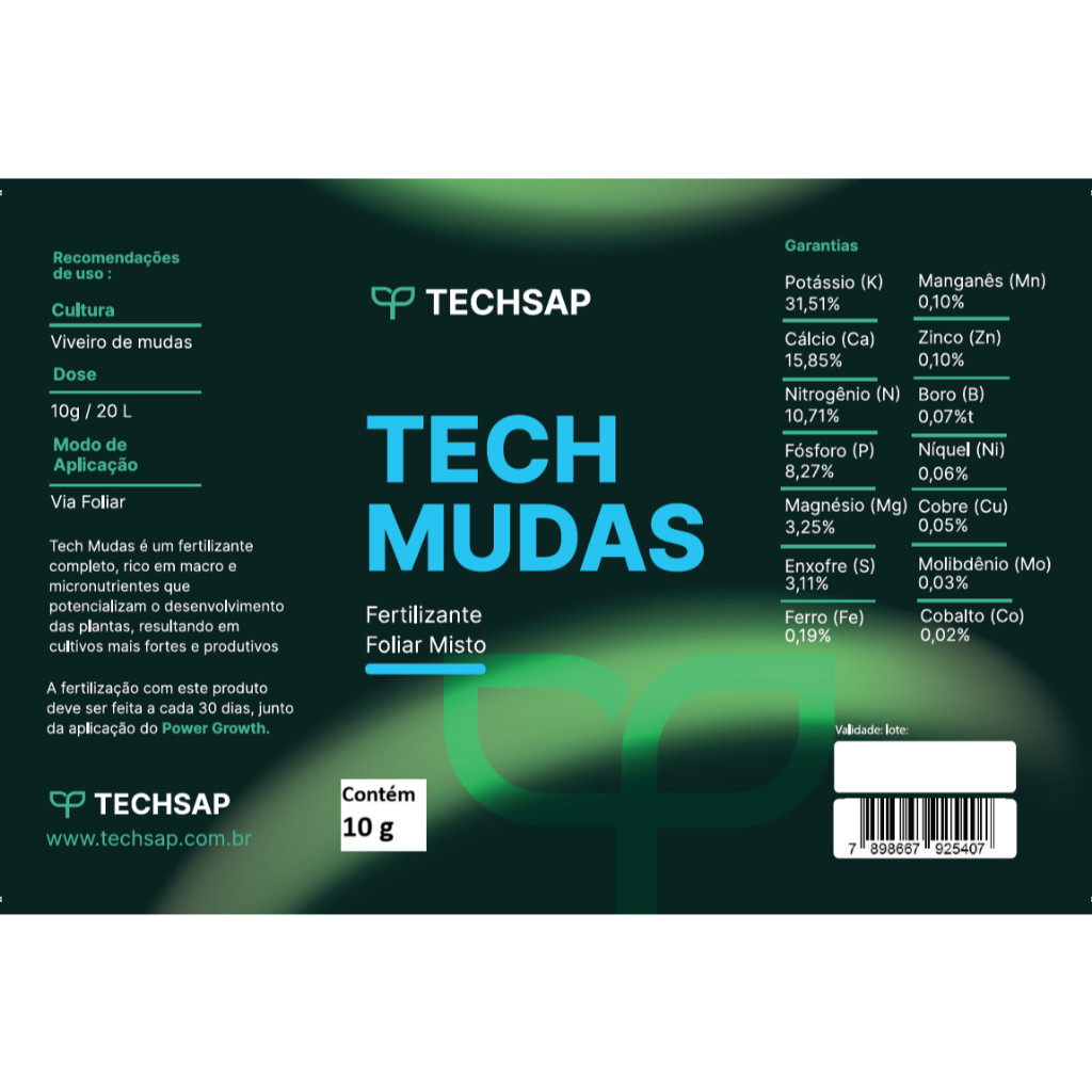 Fertilizante Foliar | Fertirrigação | Hidroponia – Sachê 10g (Faz 20 Litros)  Nutrição completa e de alta performance