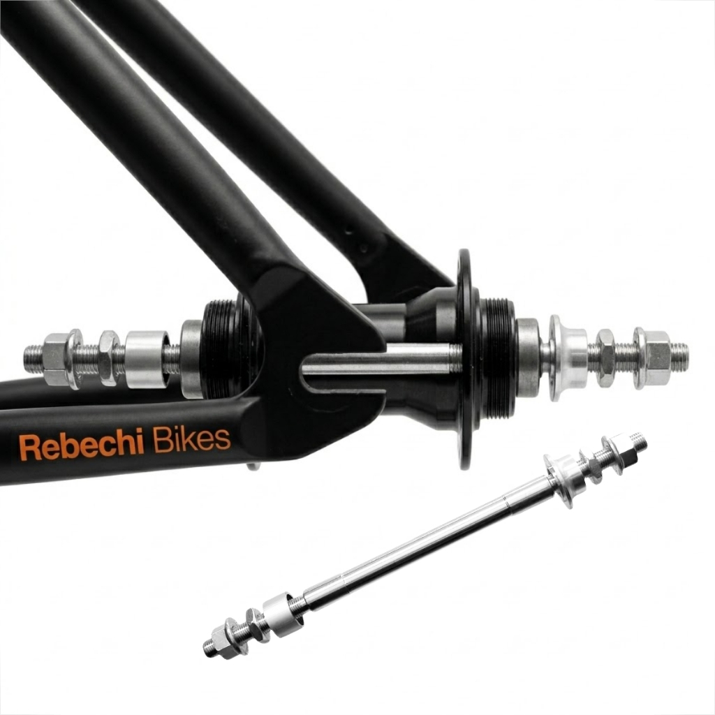 Eixo Traseiro Bike 3/8 220mm Reforçado Freeride Espaçador Porca Flange Alta Resistência Uso Pesado