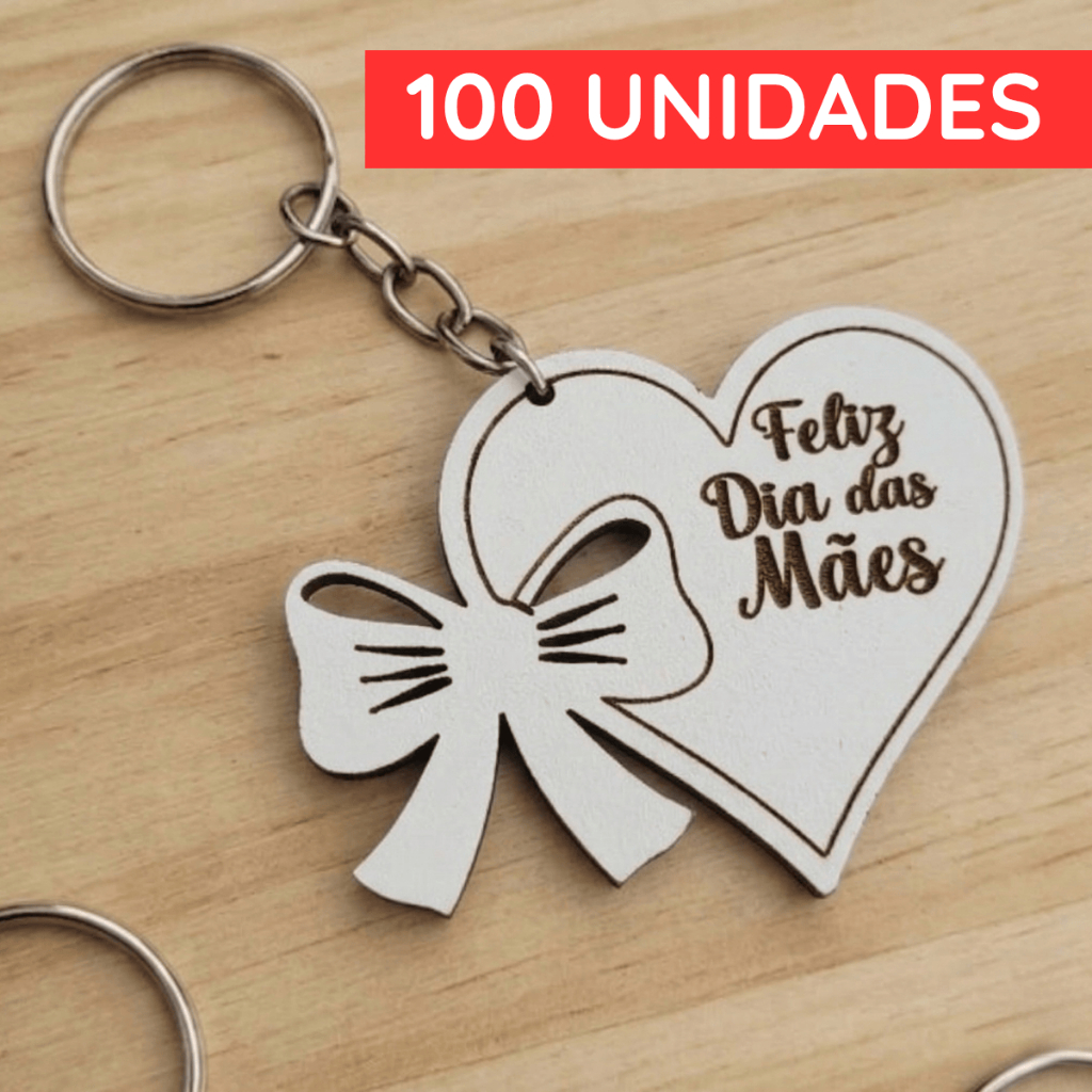 Chaveiro Coração Mdf Dia das Mães Lembrancinha Presente Eventos em Oferta na Shopee