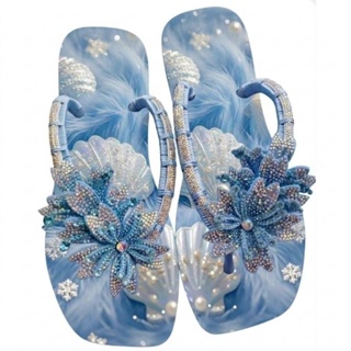 Sandália Costumizados com aplique flor brilhante em Oferta na Shopee