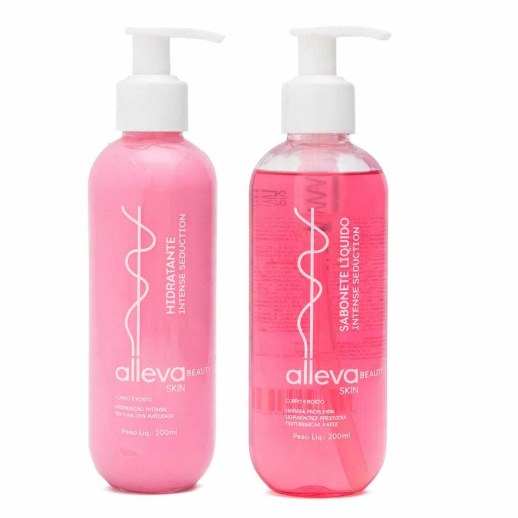Kit Hidratante + Sabonete Líquido Alleva Skin 200ml Intense Seduction / Bloom Fantasy Corpo e Rosto