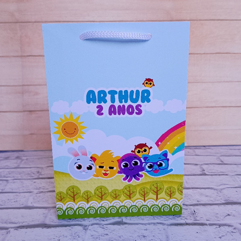 10/20/30 Sacolinhas Personalizadas 10x15cm BOLOFOFOS AZUL MENINO| Pegue e Monte | Lembrancinhas | Sacolinha Surpresa