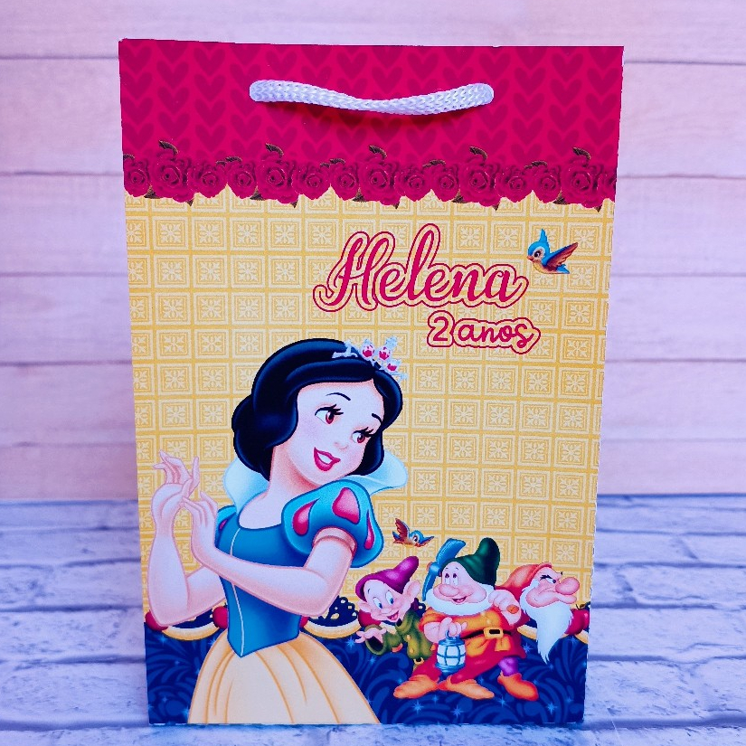 Sacolinha Personalizada 10x15cm BRANCA DE NEVE - Caixinhas Lembrancinhas para Aniversário