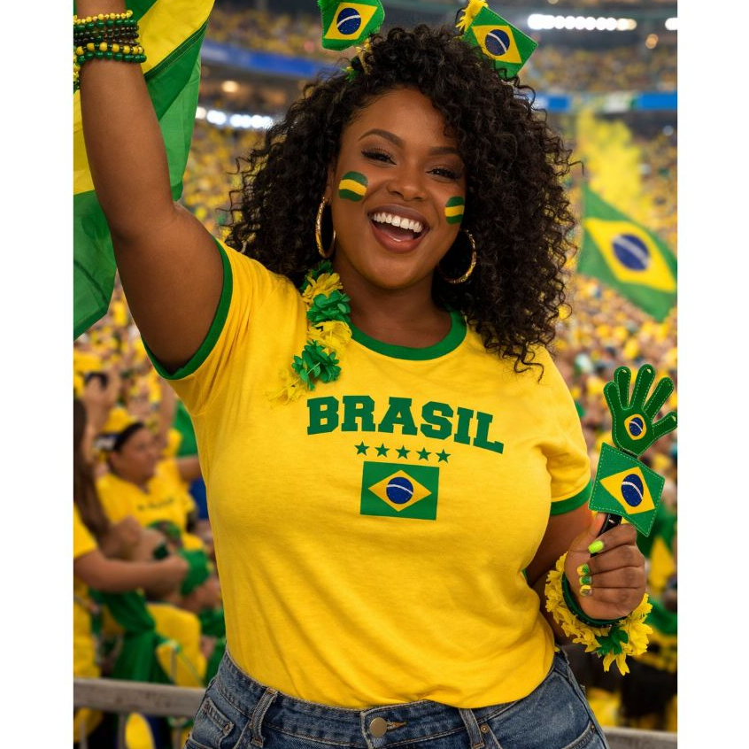 Camiseta Brasil Plus Size Feminina Tshirt Camisa Blusa Copa do Mundo 2026 Tocedor Torcida Brasil