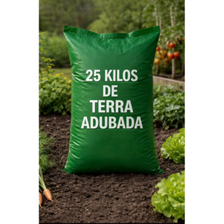 Terra Vegetal Adubada Orgânica 25Kg Para Jardins e Hortas em Oferta na Shopee