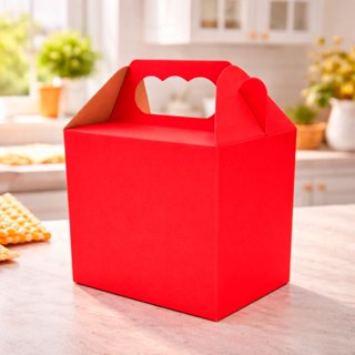 Embalagem para presentes, festas e produtos - Caixa MALETA COM ALÇA em papel kraft ou duplex branco em Oferta na Shopee