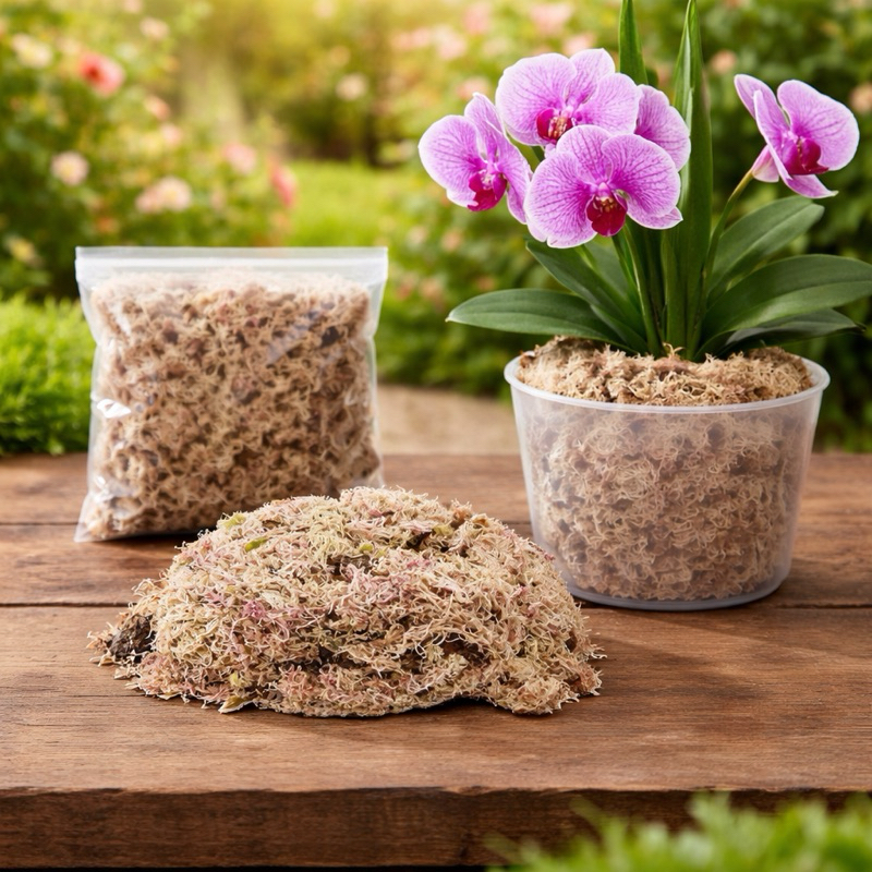 Substrato Musgo Sphagnum 500ml a 5 LITROS branco para orquideas e Plantas, Substrato  para Flores e Plantas