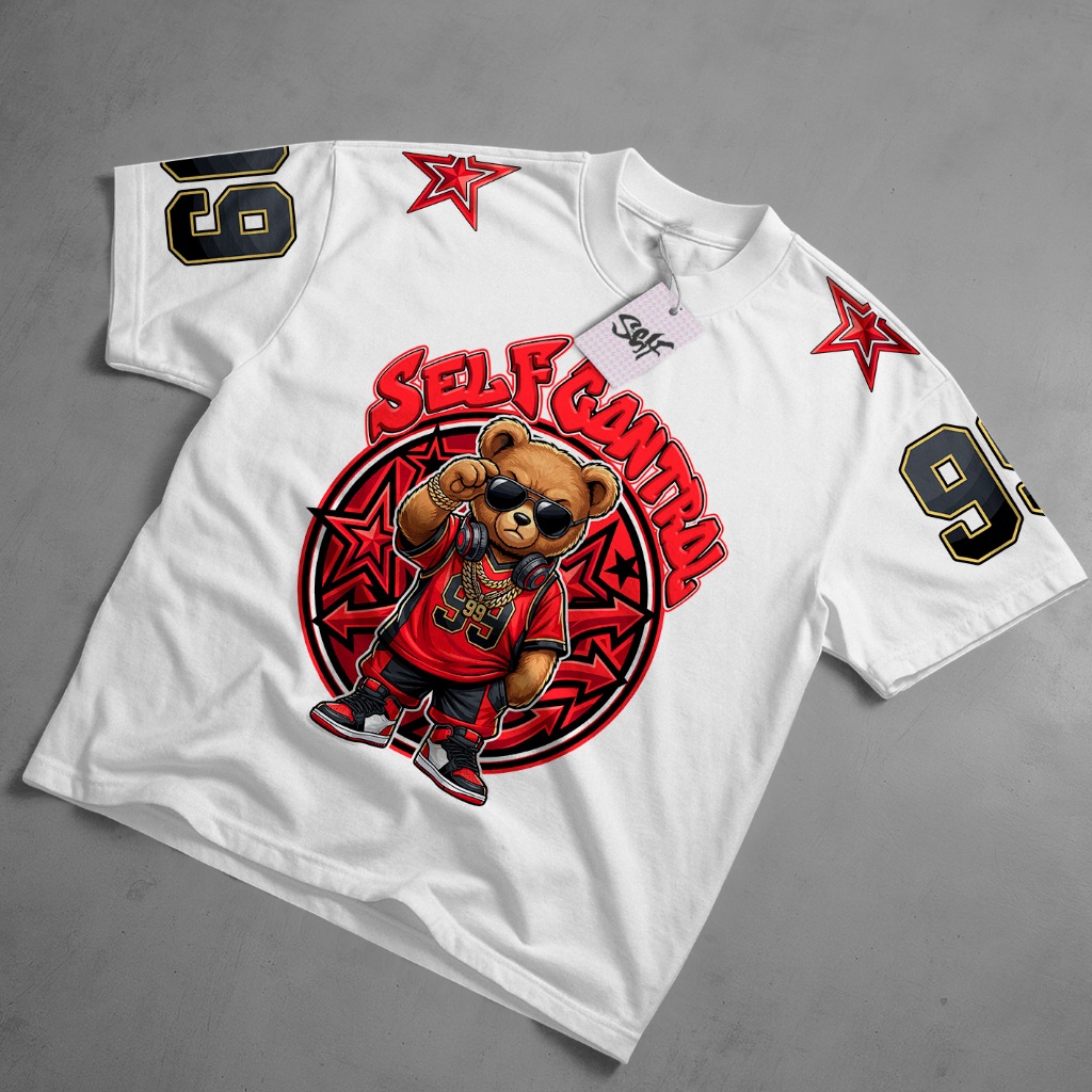 Camiseta Oversized Self Control Ted Urso Bear 99 Street Style Swag Camisa Lançamento