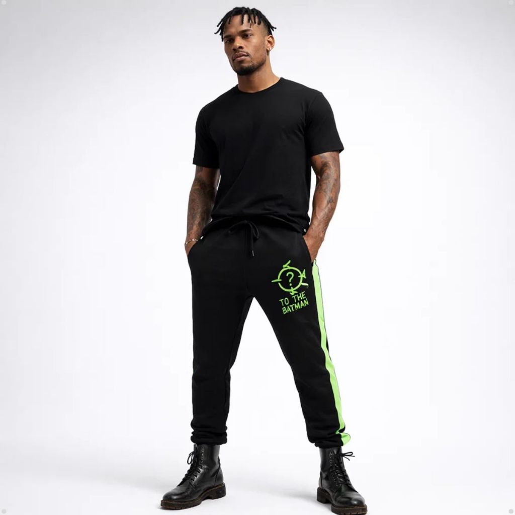 Calça Jogger Charada Batman Vilão Silk Verde Moletom Streetwear Frio