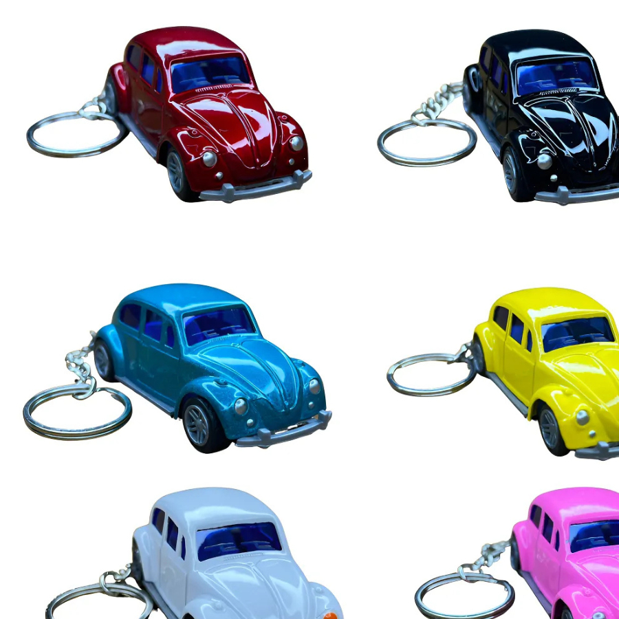 Kit Carrinho Metal Miniatura Chaveiro Fusca 1967 Metal 1/64