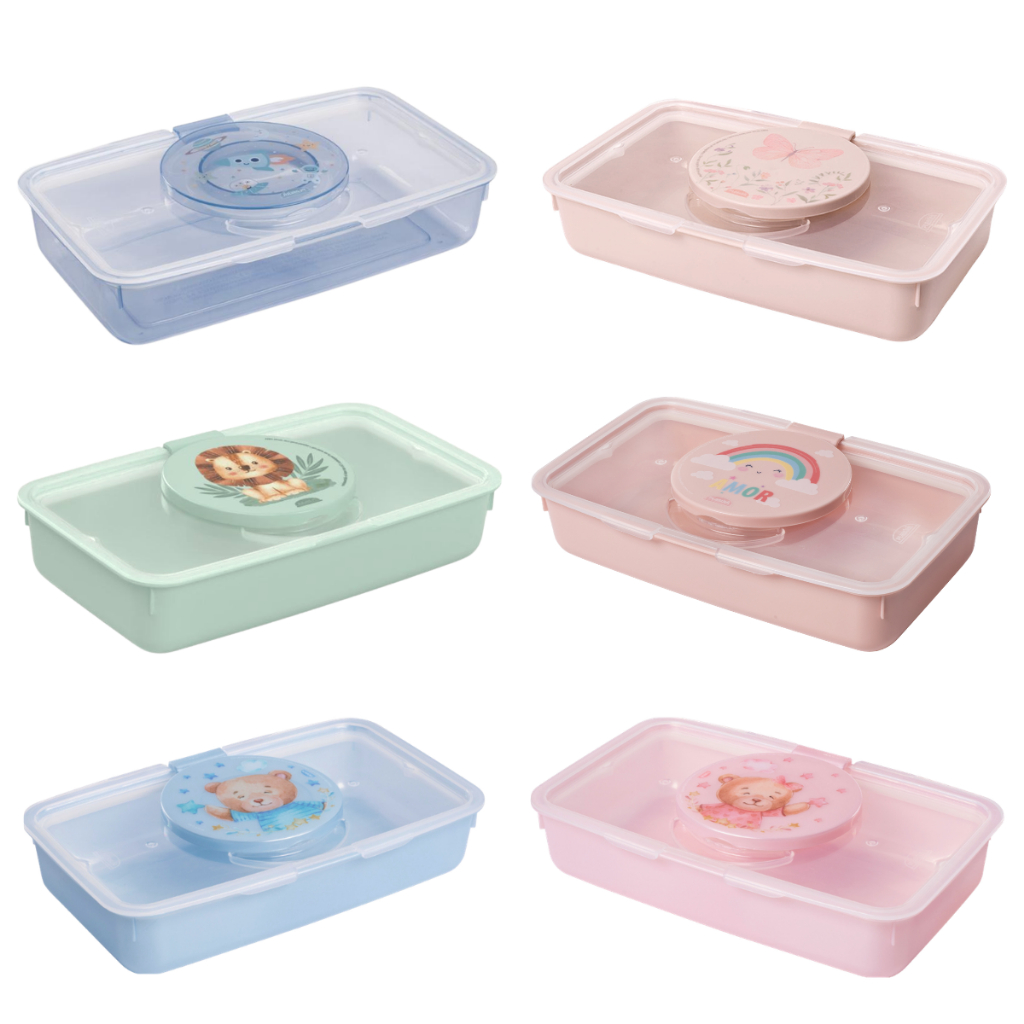 Porta Lenço Umedecido Decorado para Bebê Plasútil Infantil – Prático, Higiênico Menino e Menina