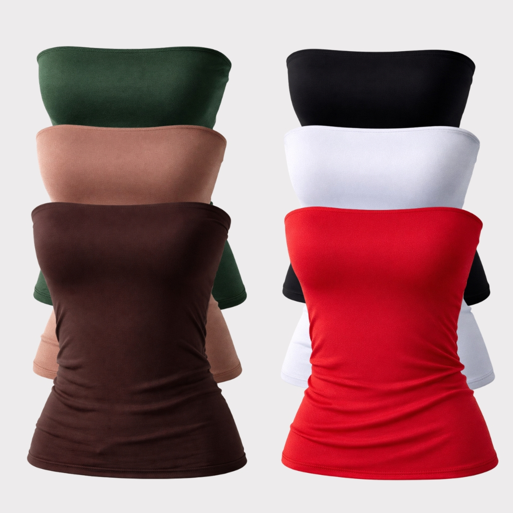 Blusa Suplex Tube Top Tomara Que Caia Forro Duplo