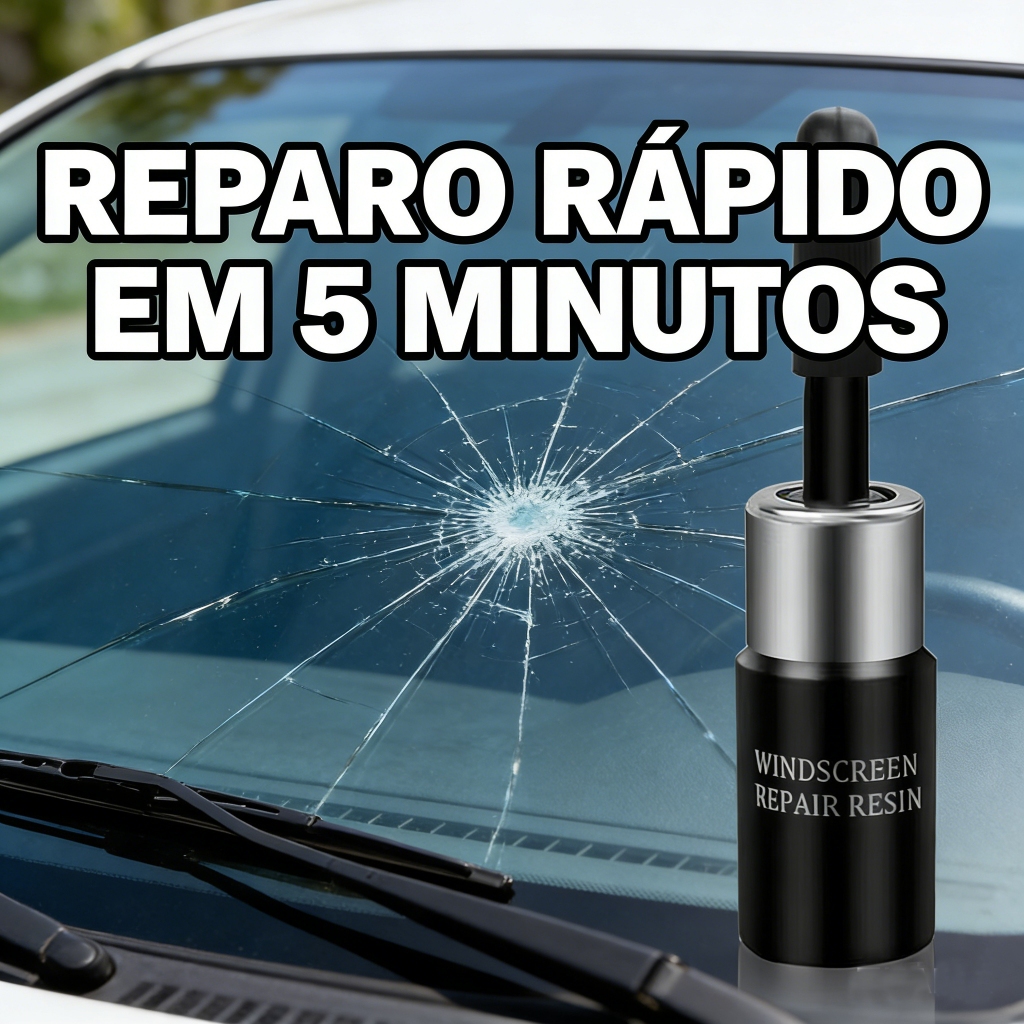 Kit Profissional de Reparo de Para-brisa com Resina de Alta Qualidade – Ideal para Consertar Trincas, Estrelas