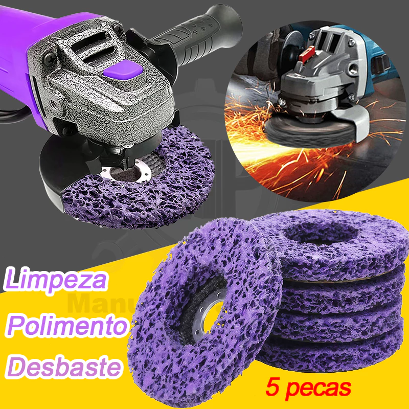 Kit 5 Discos de Limpeza Flap 115mm para Remover Tintas