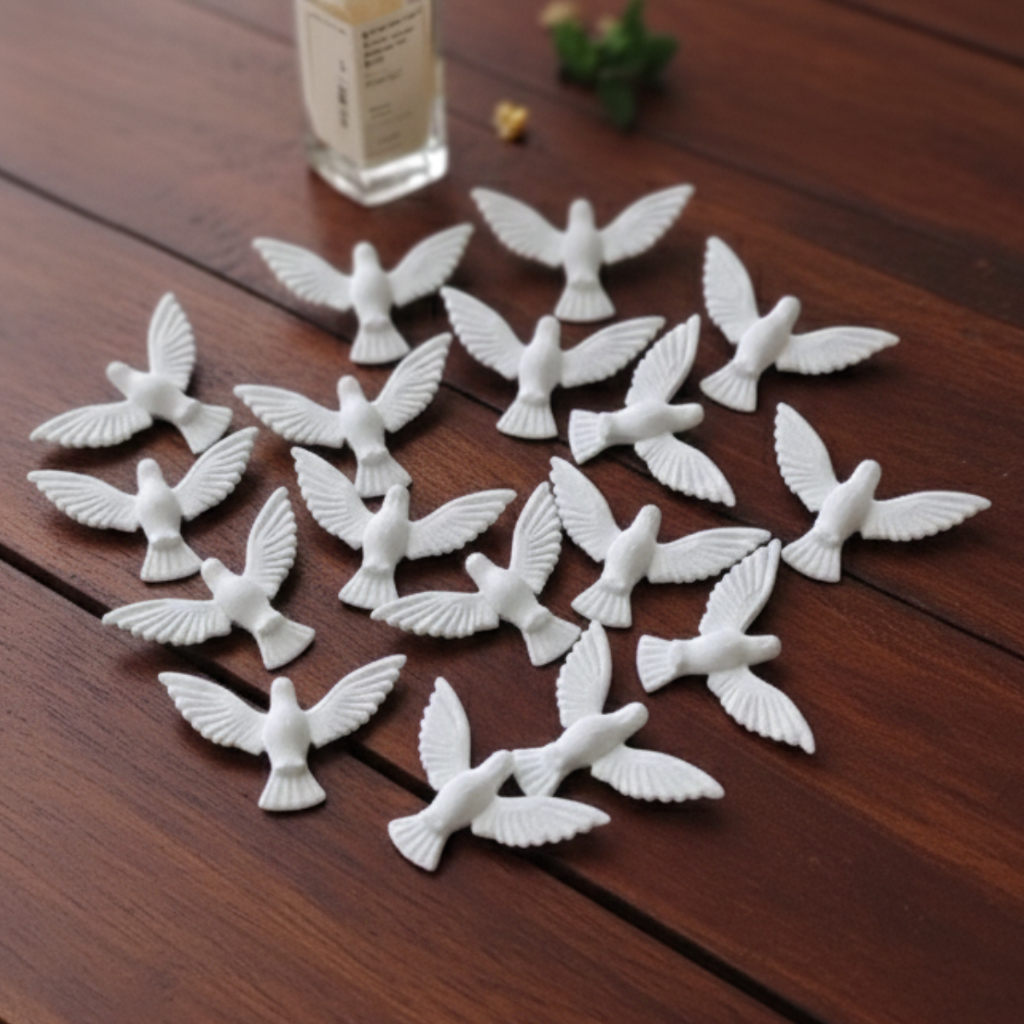 Kit Até 100 Pombinha Espírito Santo Divino Batizado Lembrancinha Casamento Aplique Artesanato Crisma