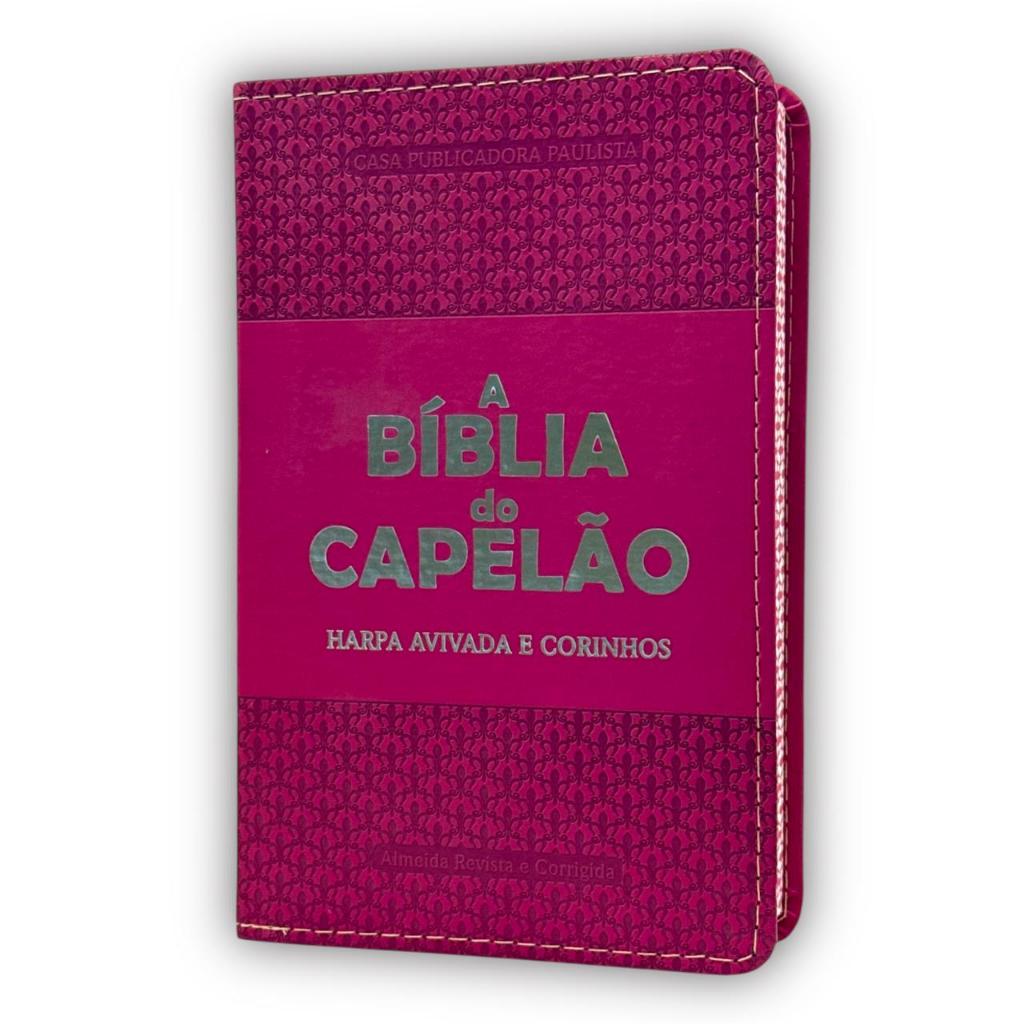 Bíblia Sagrada Letra Gigante Do Capelão Capa Luxo Flexível Cor Pink - Linguagem Almeida Revista E Corrigida Com Harpa
