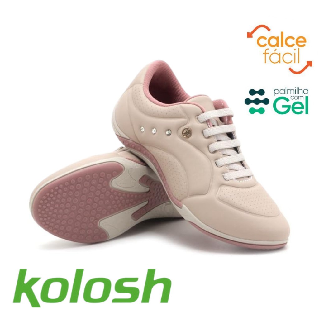 Tênis Kolosh Feminino Machiato Conforto Elástico Palmilha em Gel Calce Fácil C1286A em Oferta na Shopee