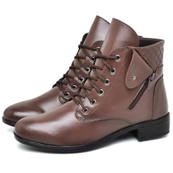 Bota Coturno Dubuy Feminina Marrom Ziper Lateral 201FG
