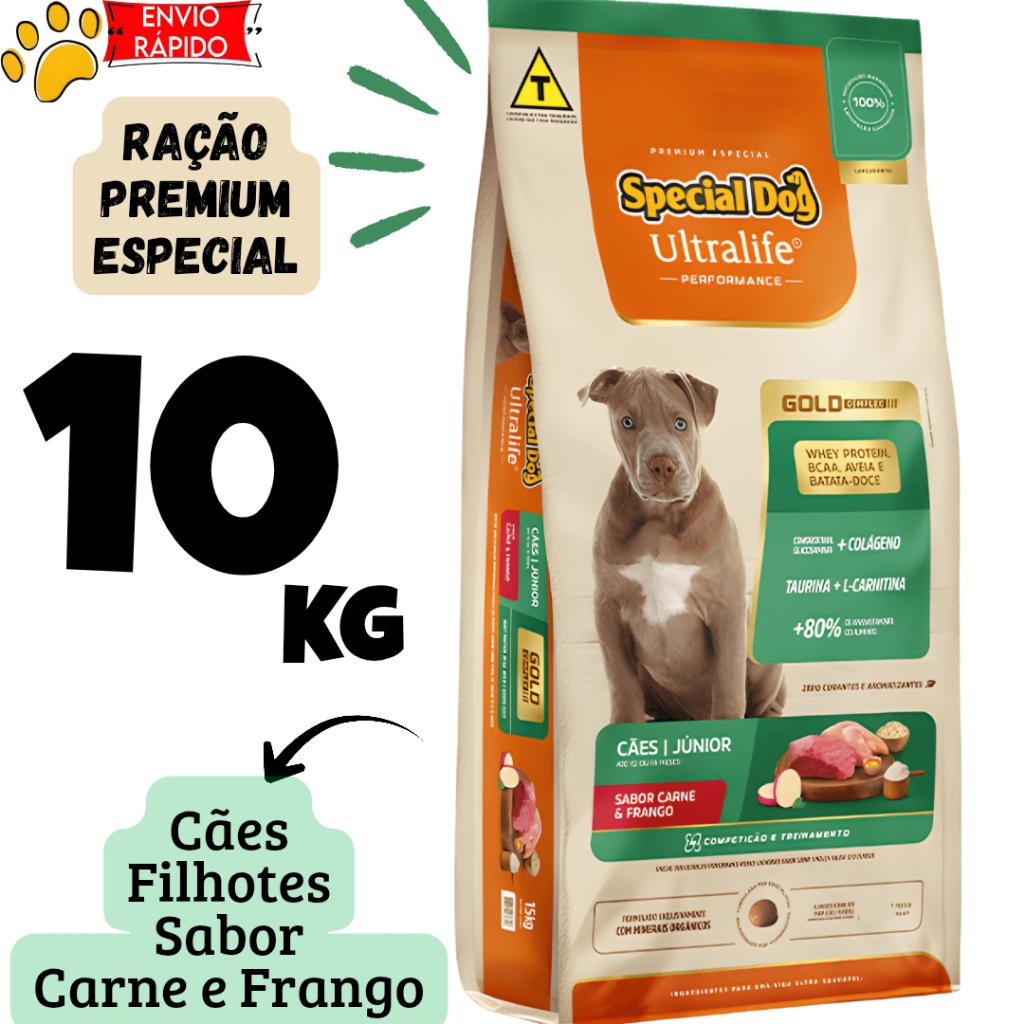 Ração Special Dog Filhotes Ultralife Performance Cães Júnior 10kg – Nutrição Completa para Filhotes em Oferta na Shopee