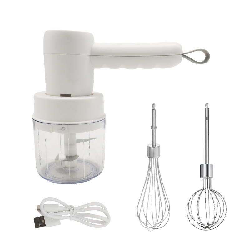 Mixer Misturador Elétrico de Mão para Ovos e Bebidas Sem Fio com acessórios para bater ovos e Triturador