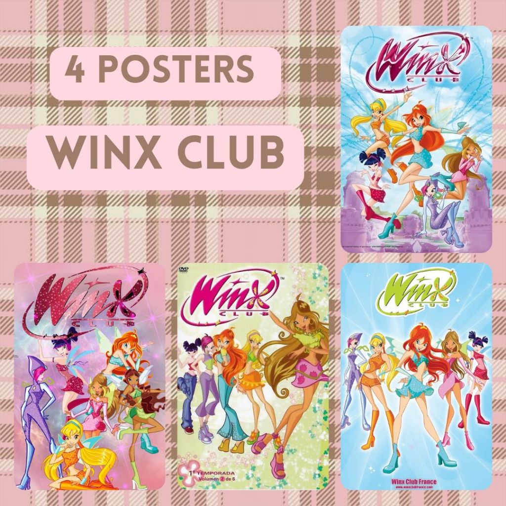 Kit 4 posters Winx Club -- Clube das Winx