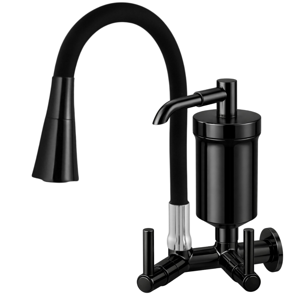 Torneira Cozinha com Filtro Preto Flexível Arejador Chuveirinho Bica Móvel Black Água Filtrada Purificador em Oferta na Shopee