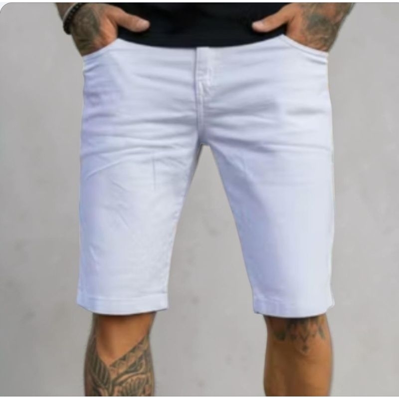 Bermuda Masculina Colorida Sarja Premium, Lycra, com bolsos, Moda Urbana, Casual, Moda Masculina, Infanto Juvenil