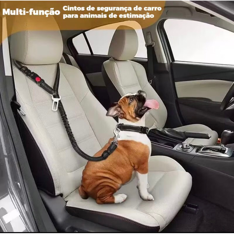 Cinto de Segurança para Pet Premium , Ajustável, Para Cães e Gatos, Ideal para Viagens de Carro