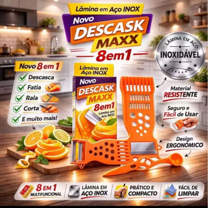 Kit 2 Descascador Picador de Legumes e Verduras 8 funcionalidades Prático Rápido em Oferta na Shopee