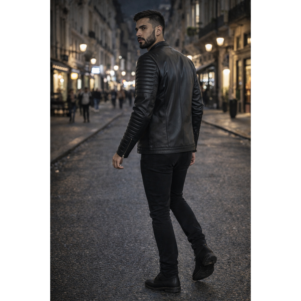 Jaqueta masculina de Couro de vaca legitimo e resistente 100% Bovino Masculina 500 motociclista