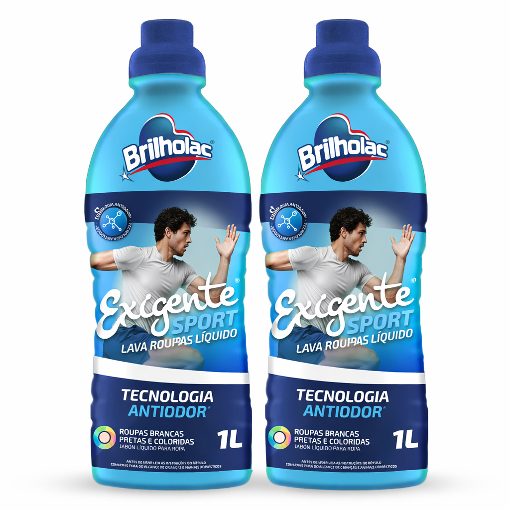 Lava Roupas Líquido Brilholac Exigente Sport 1l 2 Unidades