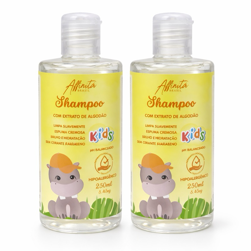 Kit 2 Shampoo Infantil Glicerinado 250ml Hipoalergênico